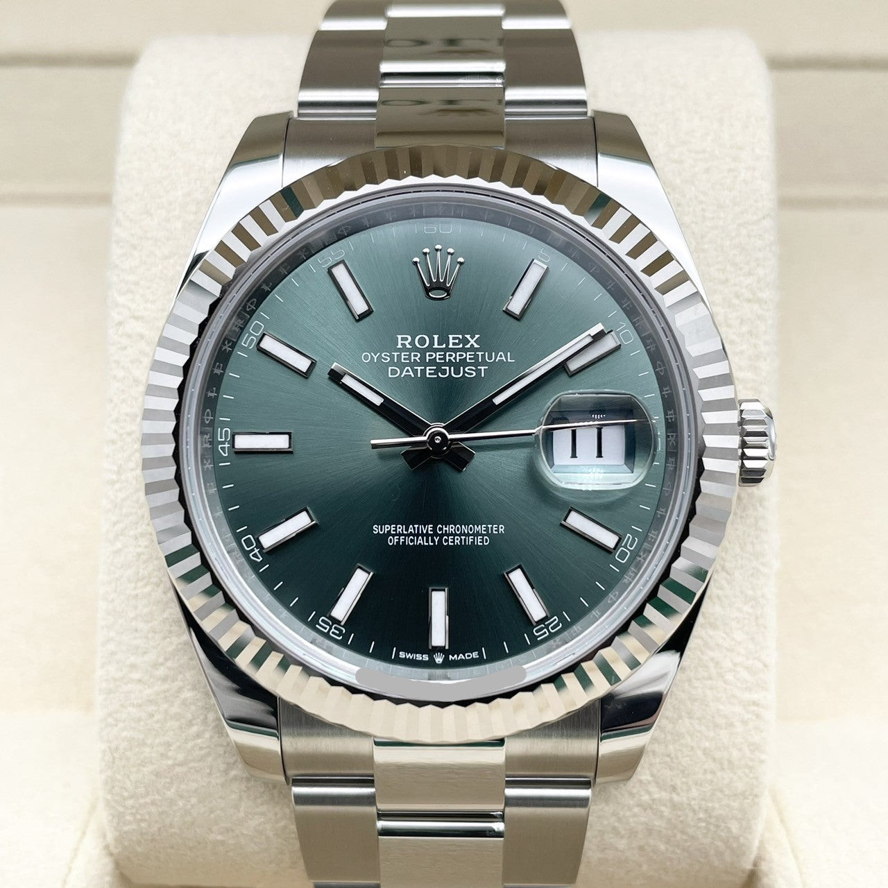 プレオウンド ロレックス デイトジャスト 126334 ミントグリーン オイスターブレス 41mm
