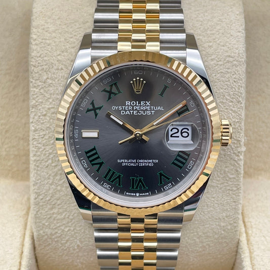 Pre-Owned Rolex Datejust 126233 Slate Stainless Steel + Yellow Gold Jubilee Bracelet 36mm