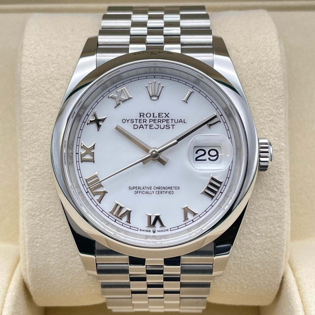 プレオウンド ロレックス デイトジャスト 126200 ホワイト ステンレスチール ジュビリーブレス 36mm