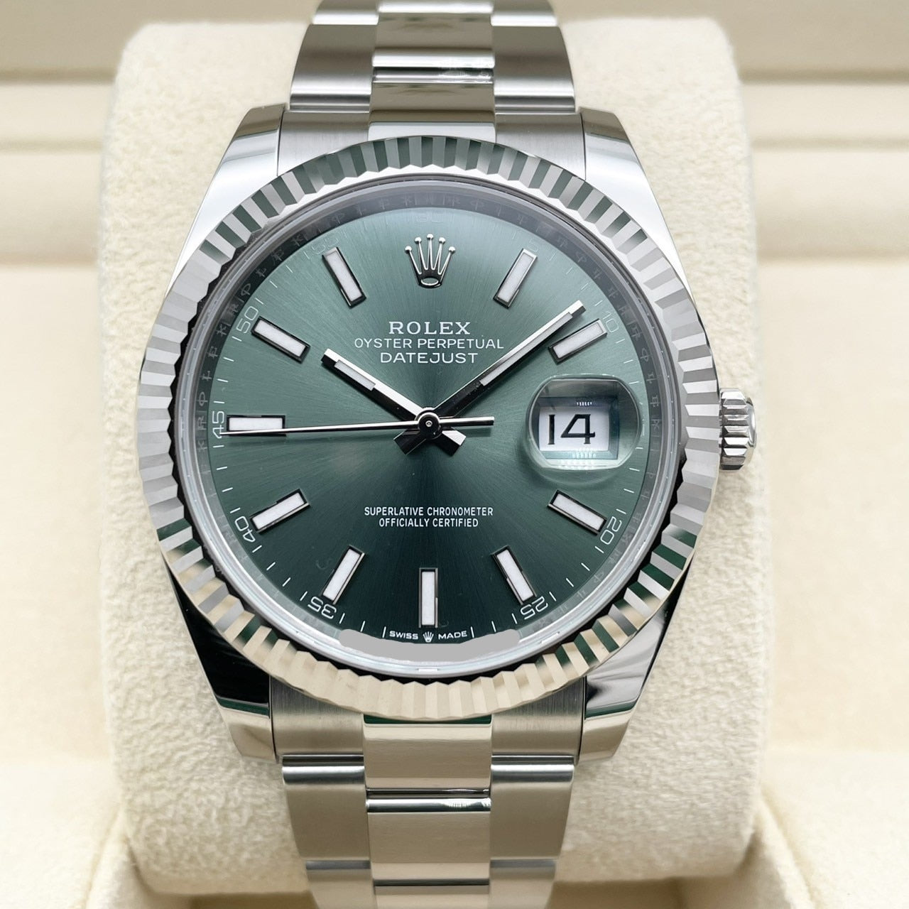 プレオウンド ロレックス デイトジャスト 126334 ミントグリーン オイスターブレス 41mm