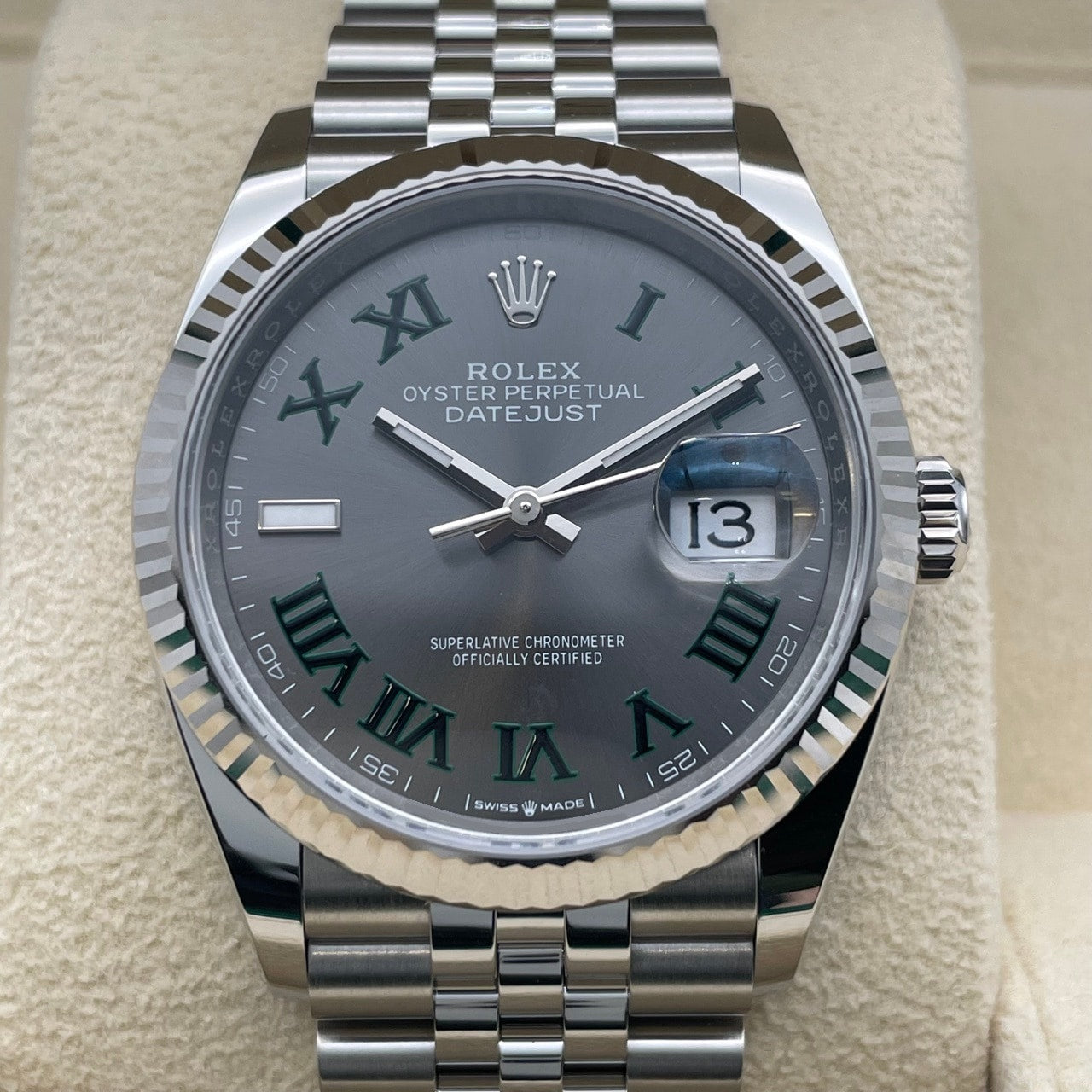 プレオウンド ロレックス デイトジャスト 126234 スレート ステンレスチール+ホワイトゴールド 36mm