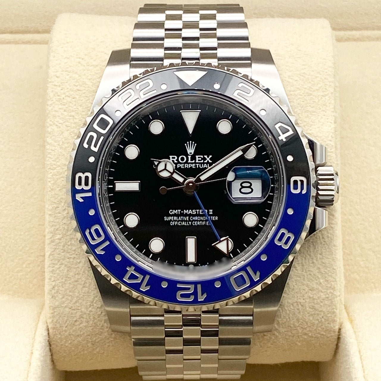 사전 소유 롤렉스 GMT 마스터 II 126710BLNR 검은 스테인리스 스틸 희년 팔찌 40mm