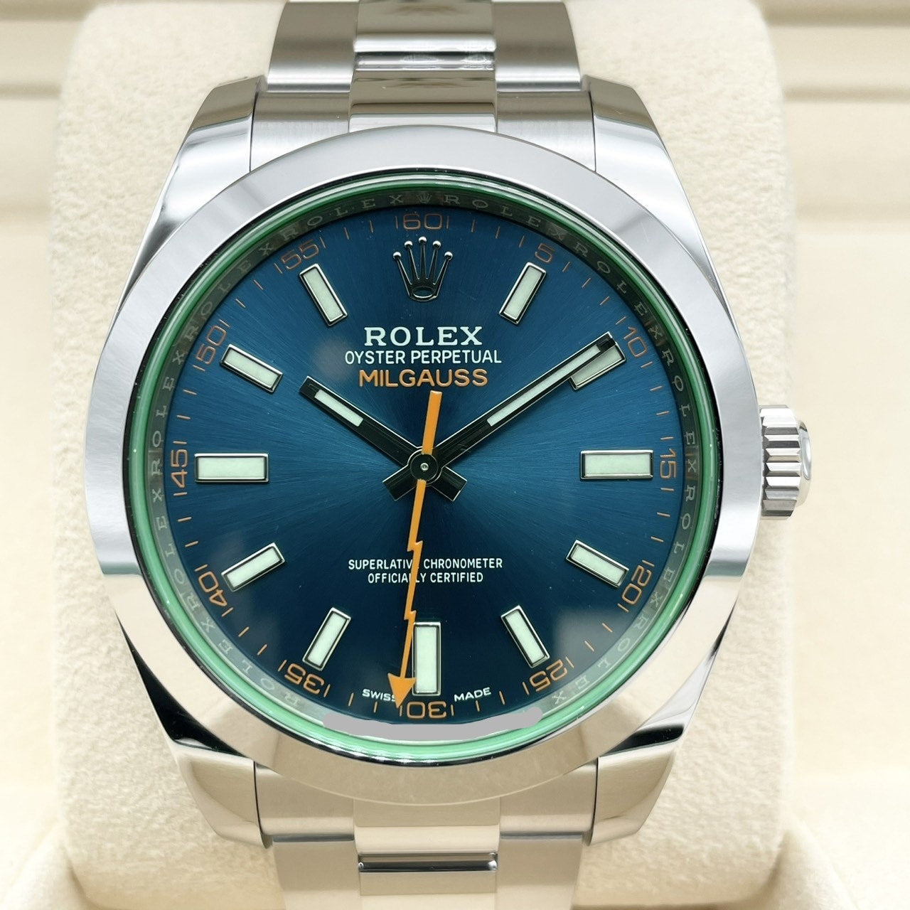 ロレックス ミルガウス 116400GV Zブルー 40mm オイスターブレスレット