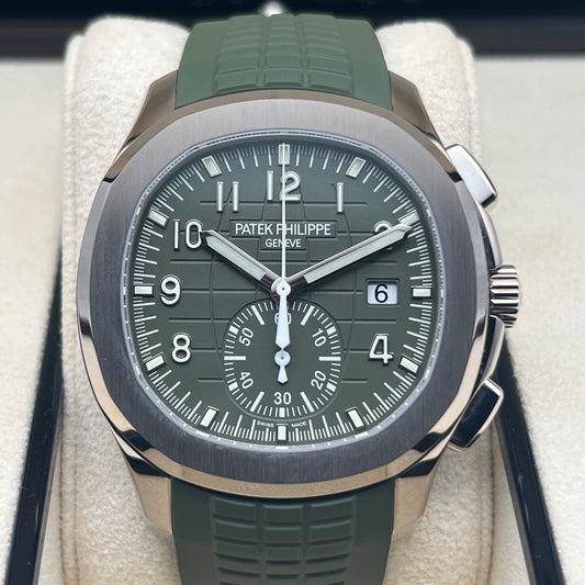 Pre-Owned Patek Philippe Aquanaut 5968G-010 Khaki Green 42.2mm
