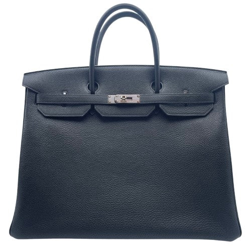 Pre-Owned Hermes Birkin 40 Noir Togo Silver Metal Fittings Y Engraved