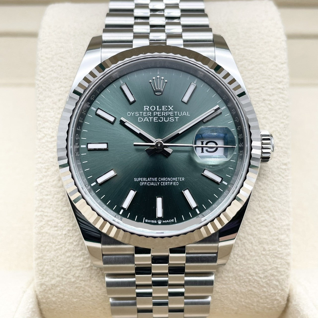 プレオウンド ロレックス デイトジャスト 126234 ミントグリーン ジュビリーブレス 36mm