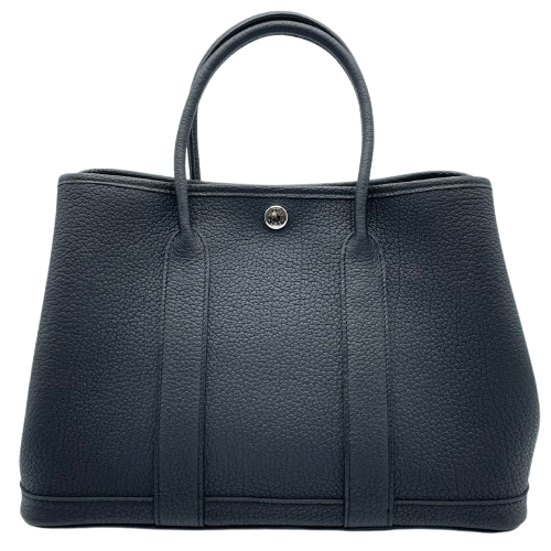 Pre-Owned Hermes Garden Party TPM Noir Negonda Silver Metal Fittings B Engraved