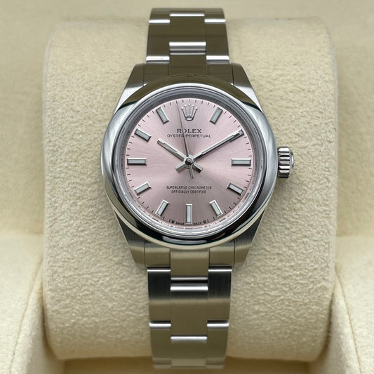 Pre-Owned Rolex Oyster Perpetual 276200 Pink Stainless Steel 28mm