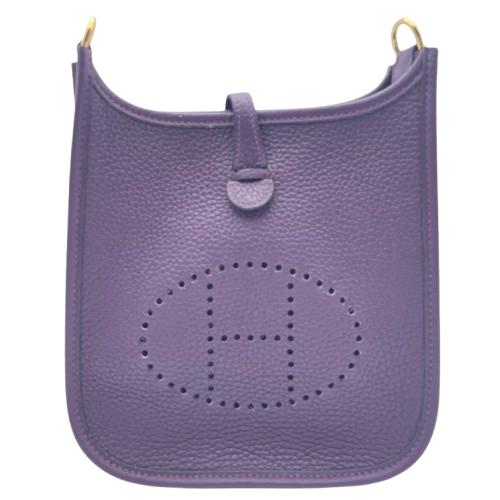 Pre-Owned Hermes Mini Evelyn TPM Cassis Torillon Clemence Gold Hardware Z Engraved