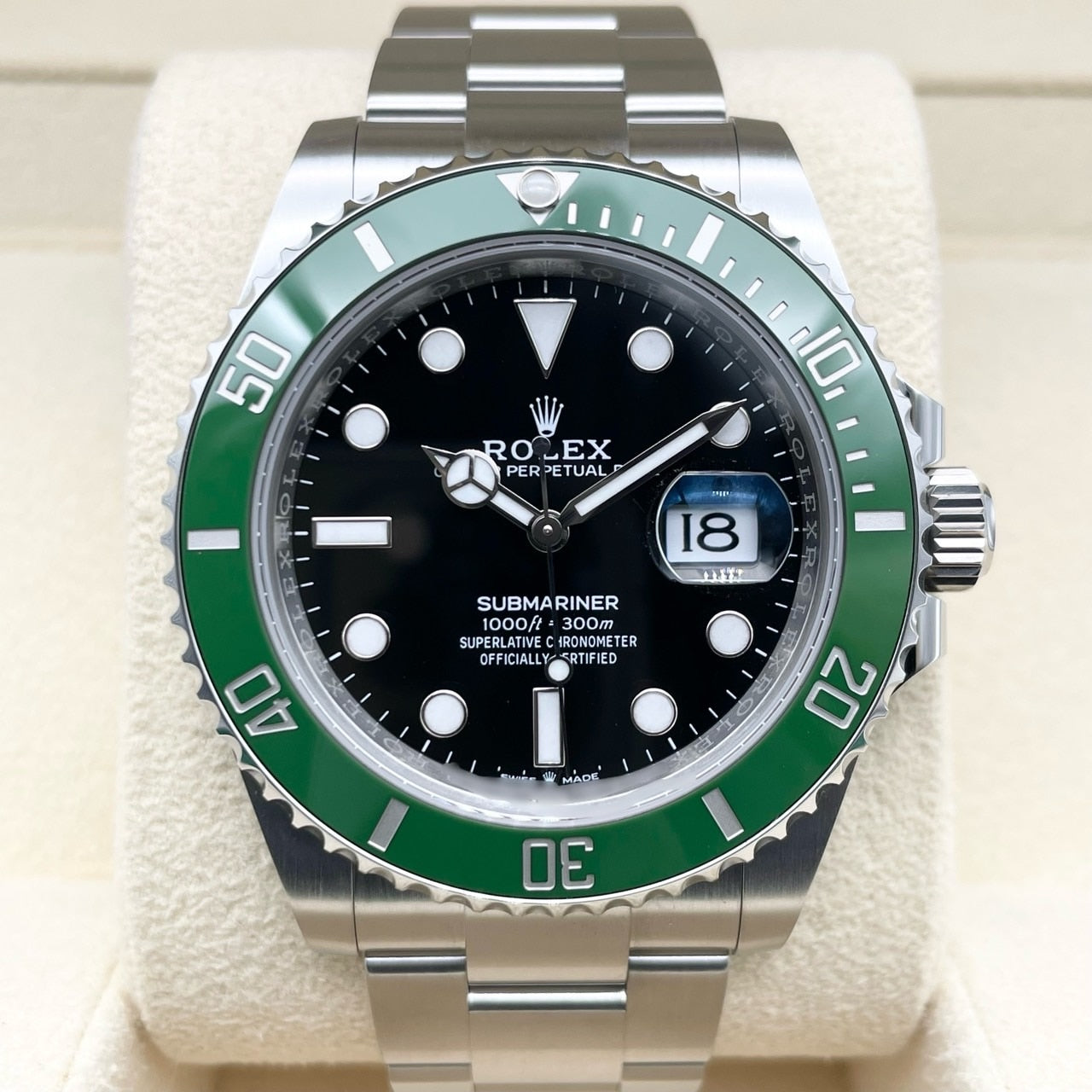Pre-Owned Rolex Submariner Date 126610LV Oyster Bracelet Black 41mm
