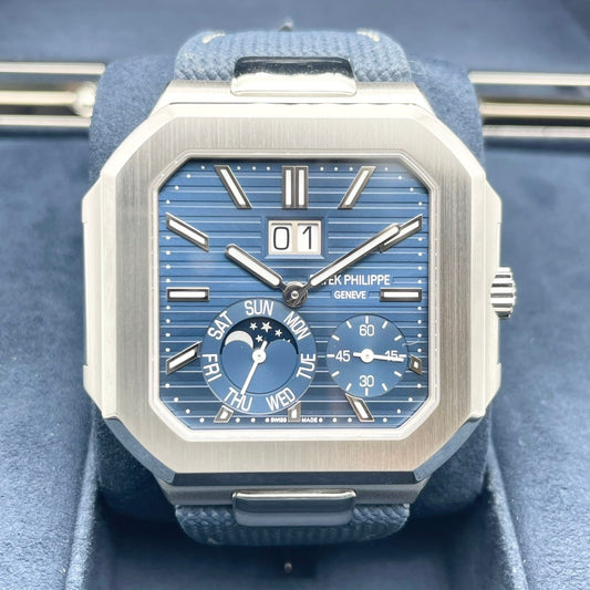 Pre-Owned Patek Philippe Cubitas 5822P-001 Blue Soleil Platinum 45mm