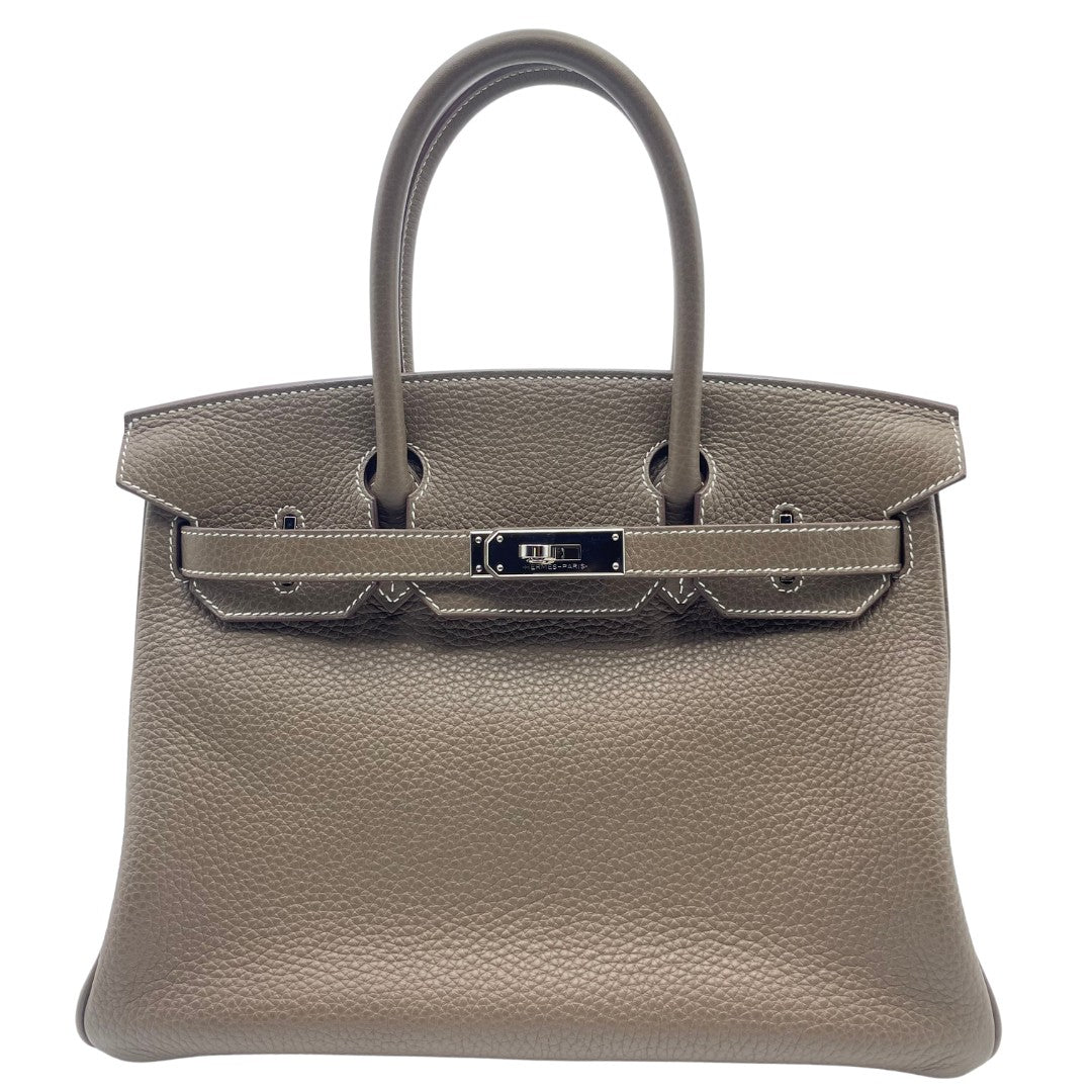 Hermes Birkin 30 Etoup Togo Silver Metal Fittings u Engraved