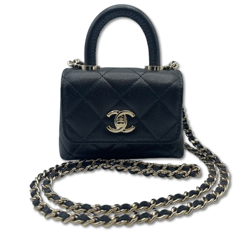 Chanel Coco Handle AP4245 W11 Black Caviar Skin Gold Hardware