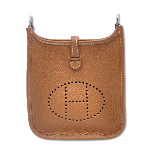 Pre-Owned Hermes Mini Evelyn Amazone TPM Gold Torillon Clemence Silver Metal Fittings B Engraved