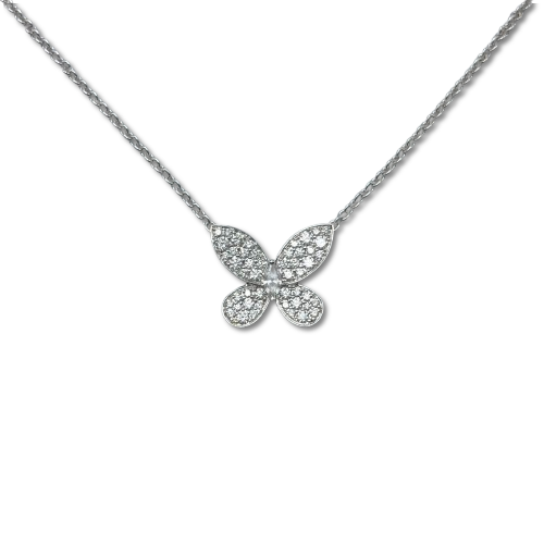 Pre-Owned Graph Butterfly Diamond Mini Pendant RGP550 White Gold