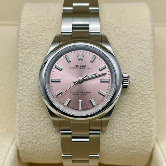 Pre-Owned Rolex Oyster Perpetual 276200 Pink Stainless Steel 28mm