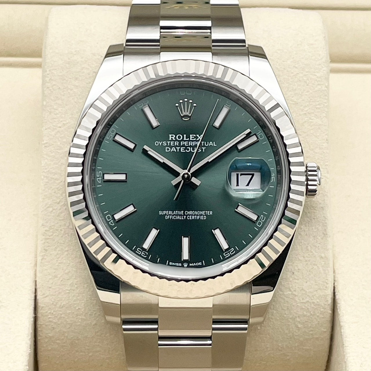 プレオウンド ロレックス デイトジャスト 126334 ミントグリーン オイスターブレス 41mm