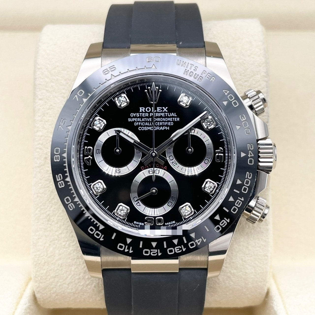 プレオウンド ロレックス デイトナ 8Pダイヤ 116519LNG ブラック 40mm ホワイトゴールド ラバー