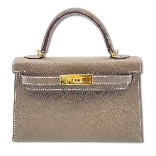 Pre-Owned Hermes Mini Kelly Etoop Epson Gold Hardware W Engraved