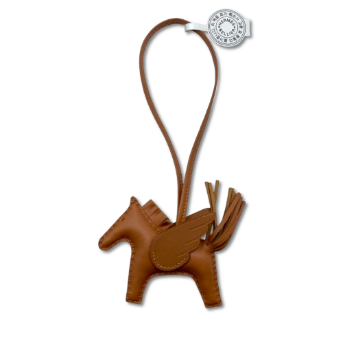 Pre-Owned Hermes Pegasus Charm PM Saw Gold W Engraved