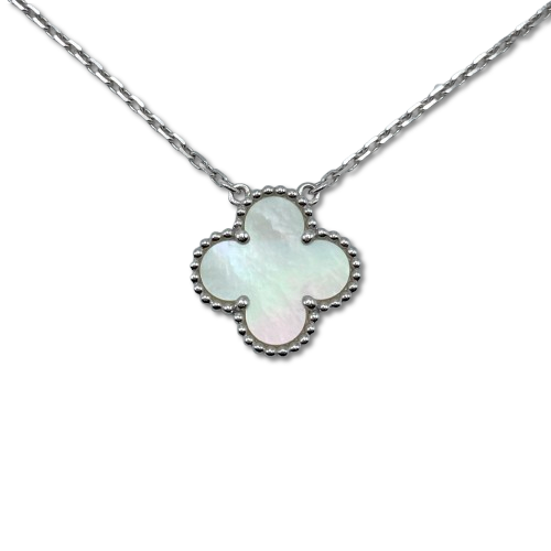 Pre-Owned Van Cleef & Arpels Vintage Alhambra Pendant VCARF48700 Mother of Pearl White Gold