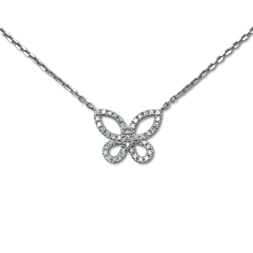 Pre-Owned Graph Butterfly Silhouette Diamond Mini Pendant RGP808 White Gold
