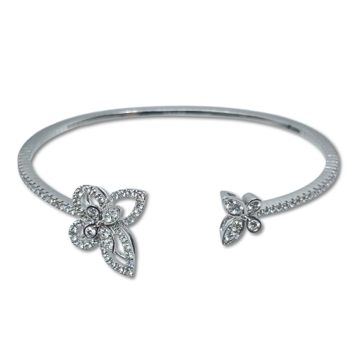 Pre-Owned Graph Butterfly Silhouette Diamond Open Bangle (XS) RGB501XS White Gold
