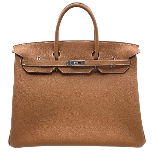 Pre-Owned Hermes Birkin 40 Gold Togo Silver Metal Fitting K Engraved