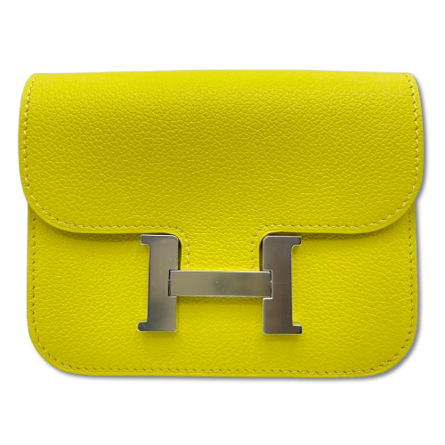 Pre-Owned Hermes Constance Slim Lime/Natta Ever Color Silver Fittings U Engraved