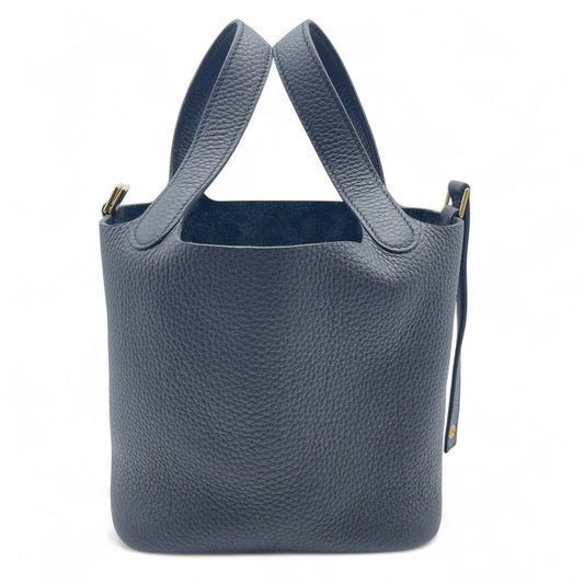 Pre-Owned Hermes Picotin Rock PM Noir Torillon Clemence Gold Hardware K Engraved