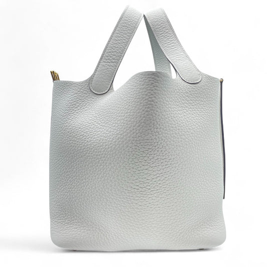 Pre-Owned Hermes Picotin Rock MM New White Torillon Clemence Gold Hardware K Engraved