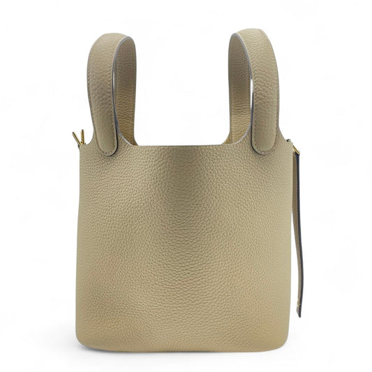 Pre-Owned Hermes Picotin Lock PM Trench Torillon Clemence Gold Hardware K Engraved