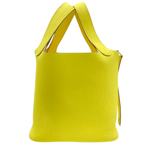 Pre-Owned Hermes Picotin Lock PM Limoncello Torillon Clemence Silver Fittings B Engraved