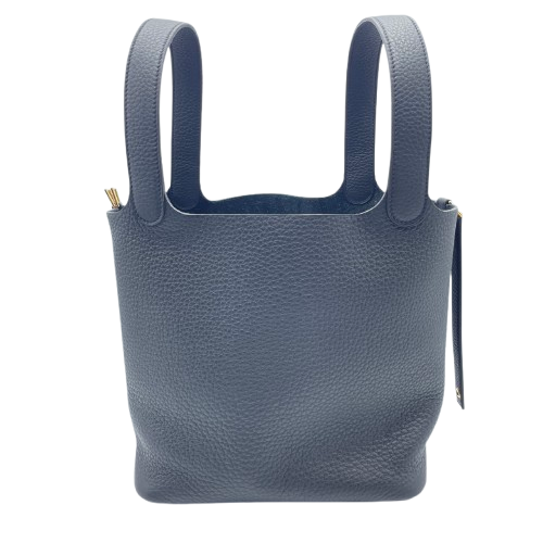 Pre-Owned Hermes Picotin Rock MM Noir Torillon Clemence Gold Hardware K Engraved