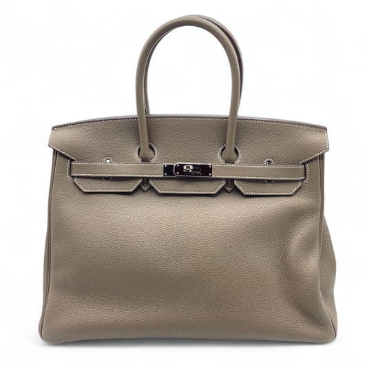 Pre-Owned Hermes Birkin 35 Etoup Togo Silver Fittings U Engraved