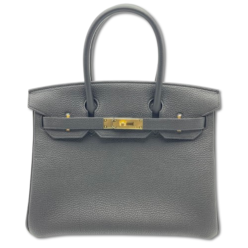 Pre-owned Hermes Birkin 30 Noir Togo Gold hardware B engraved