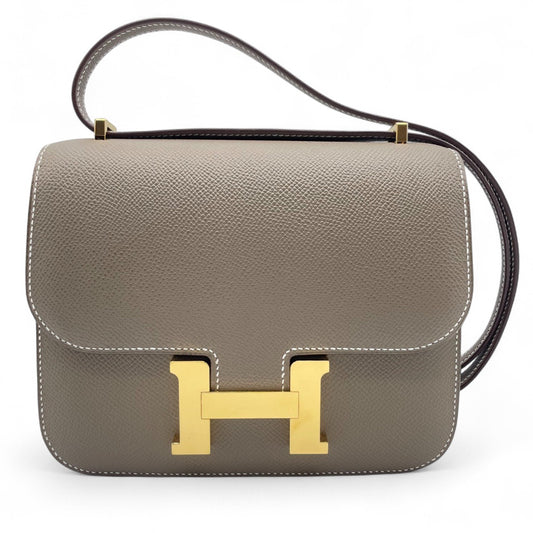 Pre-owned Hermes Constance Mini Miroir 18 Etoup Epson Gold hardware W engraved