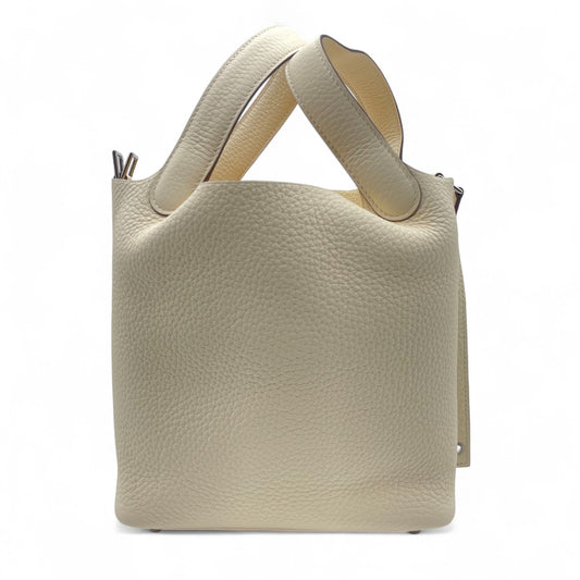 Pre-owned Hermes Picotan Lock PM Nata Taurillon Clemence Silver hardware W engraved