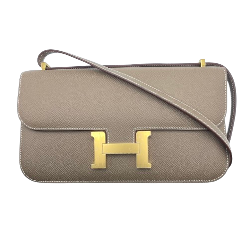 Pre-owned Hermes Constance Elan 25 Etoup Epson Gold hardware W engraved