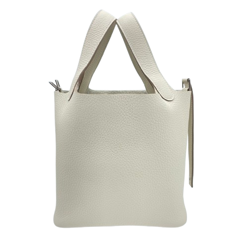 Pre-owned Hermes Picotan Lock PM Clet Taurillon Clemence Silver hardware K stamp