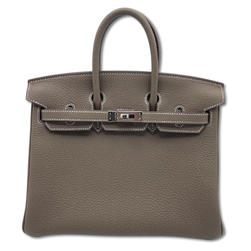 Pre-owned Hermes Birkin 25 Etoupe Togo Silver hardware K stamp
