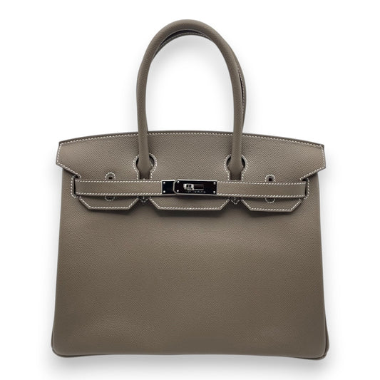 Pre-owned Hermes Birkin 30 Etoup Epson Silver hardware W engraved