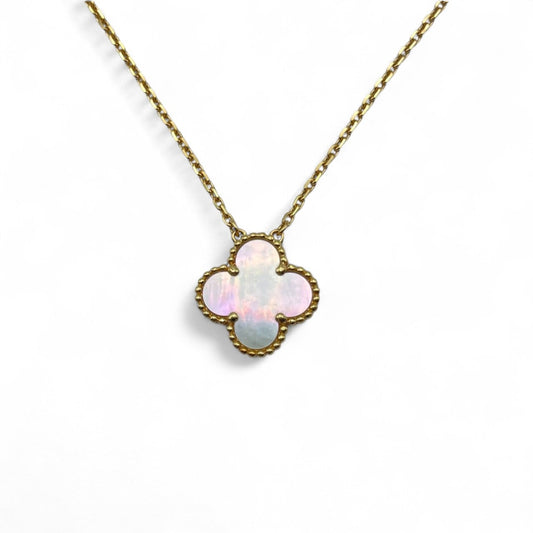 プレオウンドヴァンクリーフ&アーペル ヴィンテージアルハンブラ ネックレス VCARA45900 マザーオブパール イエローゴールド