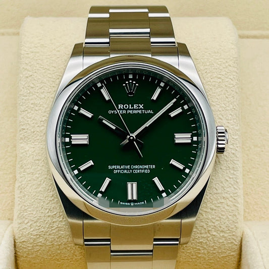 Pre-Owned Rolex Oyster Perpetual 126000 Oyster Bracelet Green