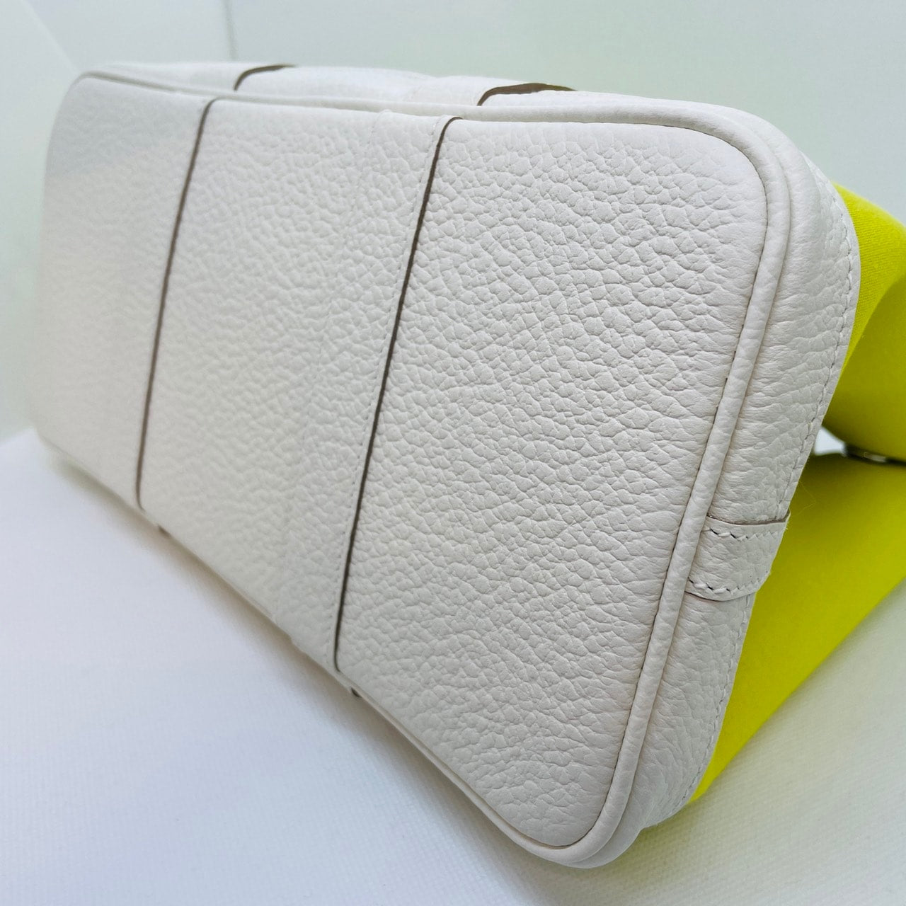 Pre-Owned Hermes Garden Party TPM Lime Blanc