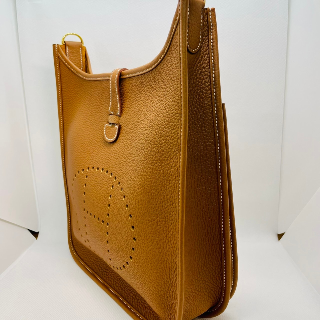Pre-Owned Hermes Evelyn PM Torillon Clemence Gold Gold Fittings U Engraved