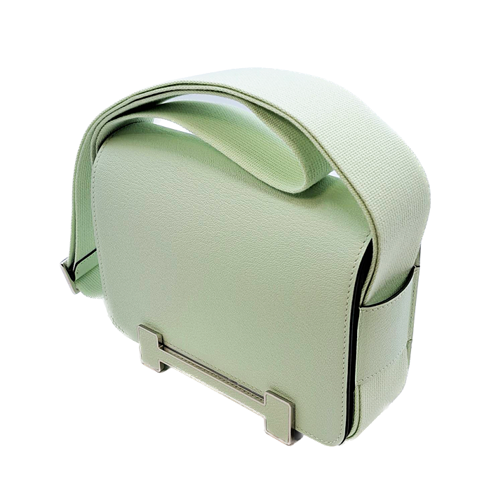 Pre-Owned Hermes Geta Swift Veil Fizz Silver Metal Fittings B Engraved