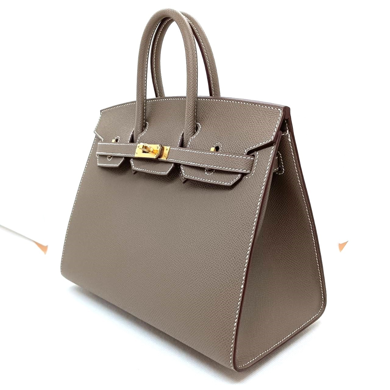 Pre-Owned Hermes Birkin 25 Etoupe Vaugh Epson New
