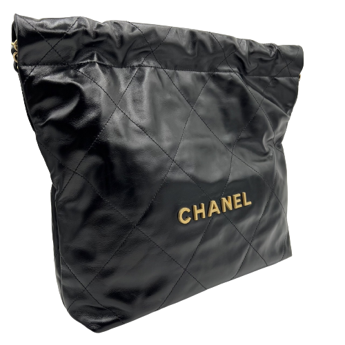 プレオウンド CHANEL シャネル22 チェーンショルダー シャイニーカフスキン AS3260