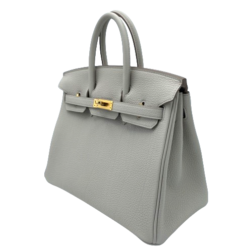Hermes Birkin 25 Beton Togo Gold Hardware B가 새겨 져 있습니다